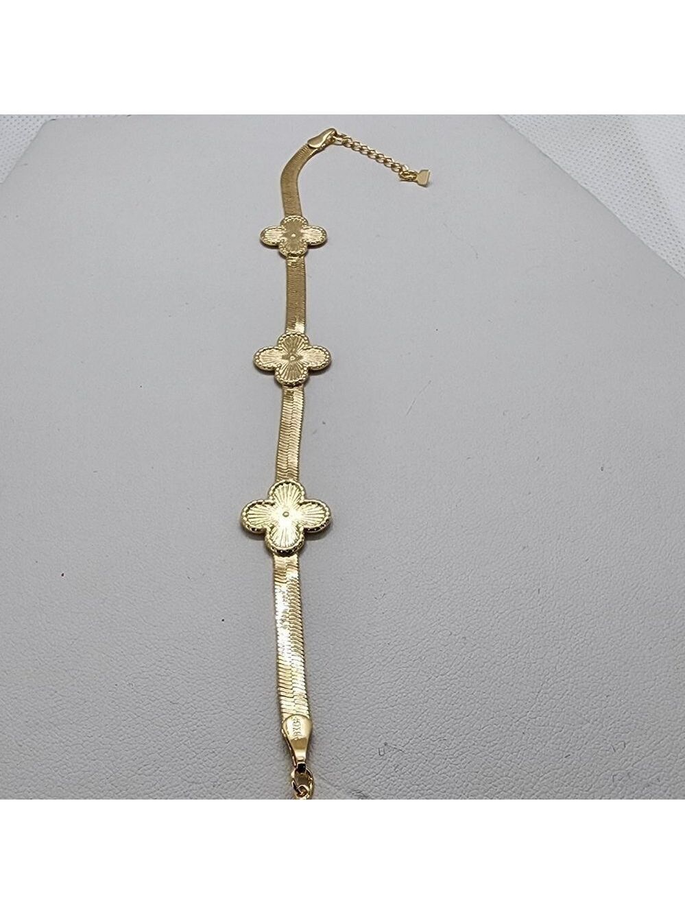 Brand New Brazilian 18k Gold Filled 3 Clover Bracelet - Picture 2 of 6